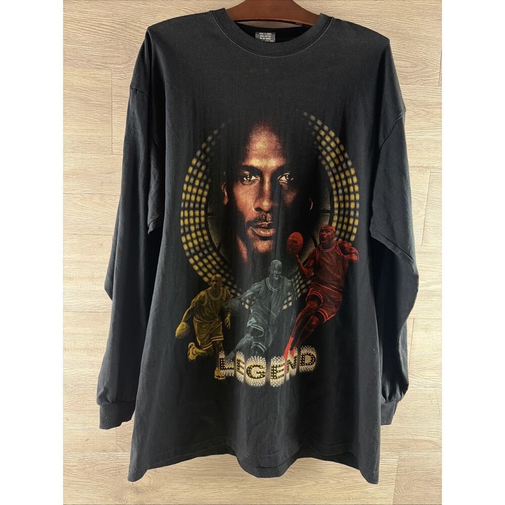 Michael Jordan Legend Black Shirt Size XL Duli Tag Black Vintage